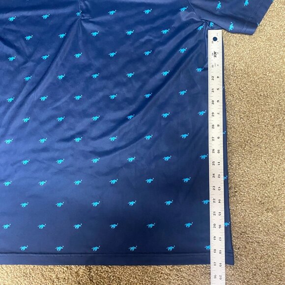 Adidas Prime Green Polo Shirt Men XL Navy Pony Print Performance Golf Athleisure - Picture 7 of 11